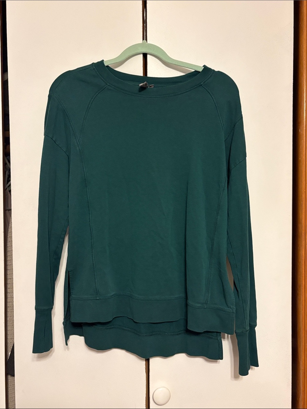 Sweaty Betty Teal Green Long-Sleeve Pullover Sweatshirt